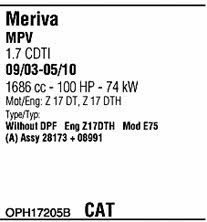  OPH17205B Система випуску відпрацьованих газів OPH17205B: Купити в Україні - Добра ціна на EXIST.UA!