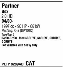 PEH16269AB Walker Система выпуска отработаных газов