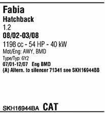 SKH16944BA Walker Система выпуска отработаных газов
