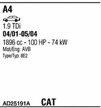 AD25191A Walker Система выпуска отработаных газов