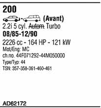  AD62172 Система випуску відпрацьованих газів AD62172: Купити в Україні - Добра ціна на EXIST.UA!