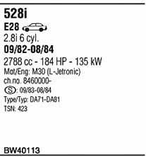 BW40113 Walker Система випуску відпрацьованих газів