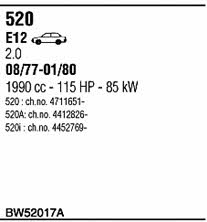  BW52017A Система випуску відпрацьованих газів BW52017A: Купити в Україні - Добра ціна на EXIST.UA!