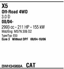 Walker BWH34968A Система випуску відпрацьованих газів BWH34968A: Купити в Україні - Добра ціна на EXIST.UA! BWH34968A Walker Система випуску відпрацьованих газів
