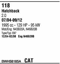 BWH58185A Walker Система випуску відпрацьованих газів