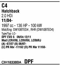  CIH18338BA Система випуску відпрацьованих газів CIH18338BA: Купити в Україні - Добра ціна на EXIST.UA!