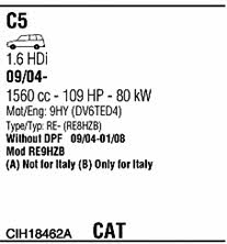  CIH18462A Система випуску відпрацьованих газів CIH18462A: Купити в Україні - Добра ціна на EXIST.UA!