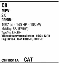 CIH19011A Walker Система выпуска отработаных газов