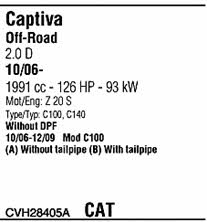 CVH28405A Walker Система выпуска отработаных газов