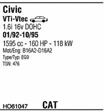 Walker HO61047 Система випуску відпрацьованих газів HO61047: Купити в Україні - Добра ціна на EXIST.UA! HO61047 Walker Система випуску відпрацьованих газів