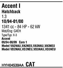  HYH04539AA Система випуску відпрацьованих газів HYH04539AA: Купити в Україні - Добра ціна на EXIST.UA!