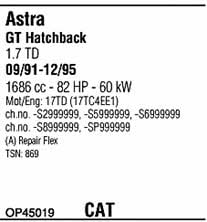 OP45019 Walker Система выпуска отработаных газов