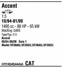Walker HYH04544AA Система випуску відпрацьованих газів HYH04544AA: Купити в Україні - Добра ціна на EXIST.UA!