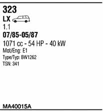  MA40015A Система випуску відпрацьованих газів MA40015A: Купити в Україні - Добра ціна на EXIST.UA!