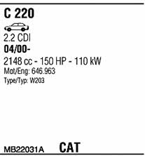 MB22031A Walker Система выпуска отработаных газов
