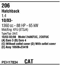 PEH17834 Walker Система выпуска отработаных газов