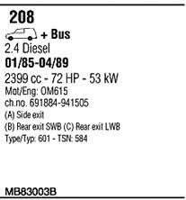  MB83003B Система випуску відпрацьованих газів MB83003B: Купити в Україні - Добра ціна на EXIST.UA!