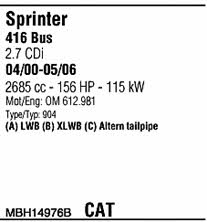 MBH14976B Walker Система выпуска отработаных газов