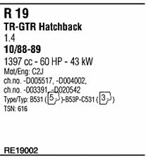 RE19002 Walker Система випуску відпрацьованих газів