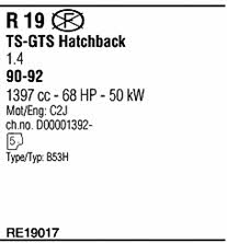 RE19017 Walker Система випуску відпрацьованих газів