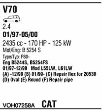 VOH07258A Walker Система выпуска отработаных газов