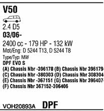  VOH20893A Система випуску відпрацьованих газів VOH20893A: Купити в Україні - Добра ціна на EXIST.UA!