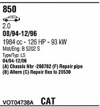 VOT04738A Walker Система випуску відпрацьованих газів