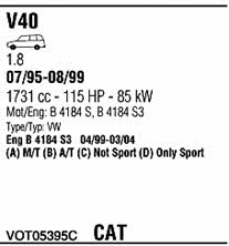 VOT05395C Walker Система випуску відпрацьованих газів