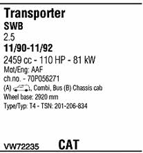 VW72235 Walker Система выпуска отработаных газов