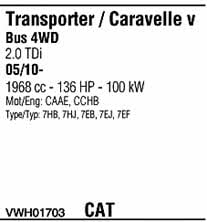 VWH01703 Walker Система выпуска отработаных газов