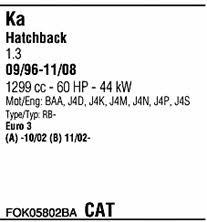 FOK05802BA Walker Система випуску відпрацьованих газів