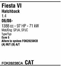 FOK28238CA Walker Система выпуска отработаных газов