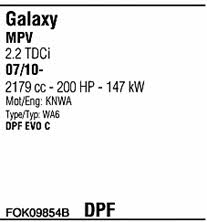 FOK09854B Walker Система выпуска отработаных газов