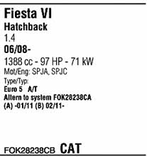 FOK28238CB Walker Система выпуска отработаных газов