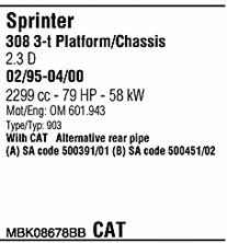 MBK08678BB Walker Система выпуска отработаных газов