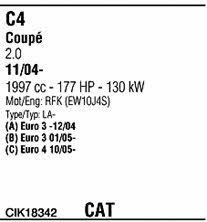 CIK18342 Walker Система выпуска отработаных газов