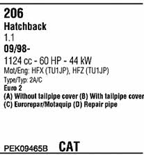 PEK09465B Walker Система выпуска отработаных газов