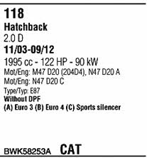 Walker BWK58253A Система випуску відпрацьованих газів BWK58253A: Купити в Україні - Добра ціна на EXIST.UA! BWK58253A Walker Система випуску відпрацьованих газів