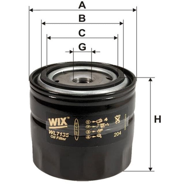 WIX WL7135 Фільтр масляний WL7135: Приваблива ціна - Купити в Україні на EXIST.UA!