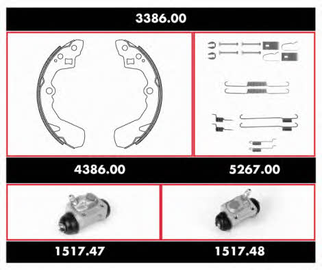 Woking 3386.00 Колодки тормозные барабанные, комплект 338600: Купить в Украине - Отличная цена на EXIST.UA! 338600 Woking Колодки тормозные барабанные, комплект