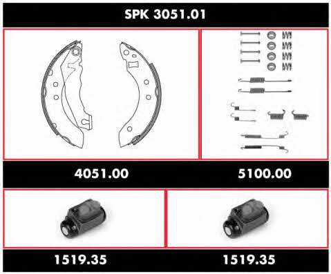 Woking SPK 3051.01 Колодки тормозные барабанные, комплект SPK305101: Купить в Украине - Отличная цена на EXIST.UA! SPK305101 Woking Колодки тормозные барабанные, комплект