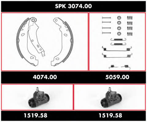  SPK 3074.00 Колодки гальмівні барабанні, комплект SPK307400: Купити в Україні - Добра ціна на EXIST.UA!