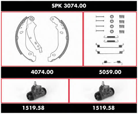 Woking SPK 3074.00 Колодки тормозные барабанные, комплект SPK307400: Купить в Украине - Отличная цена на EXIST.UA! SPK307400 Woking Колодки тормозные барабанные, комплект