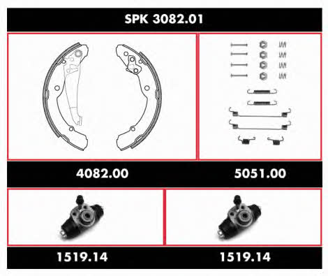 SPK308201 Woking Колодки тормозные барабанные, комплект