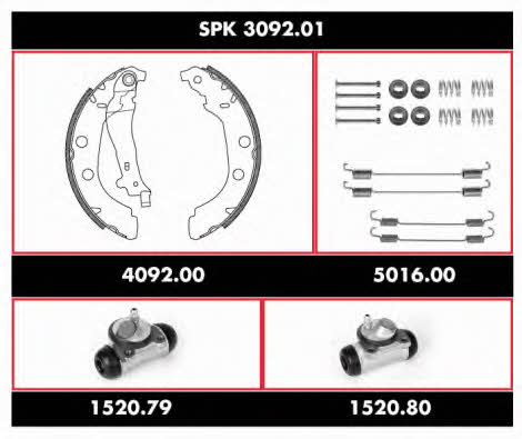 Woking SPK 3092.01 Колодки тормозные барабанные, комплект SPK309201: Купить в Украине - Отличная цена на EXIST.UA! SPK309201 Woking Колодки тормозные барабанные, комплект