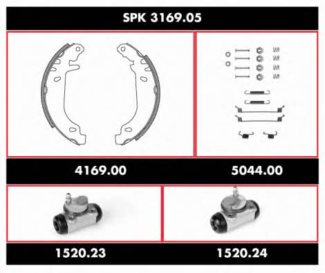 Woking SPK 3169.05 Колодки тормозные барабанные, комплект SPK316905: Купить в Украине - Отличная цена на EXIST.UA! SPK316905 Woking Колодки тормозные барабанные, комплект