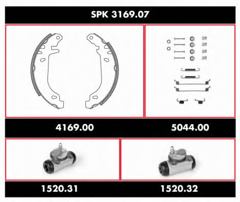 Woking SPK 3169.07 Колодки тормозные барабанные, комплект SPK316907: Купить в Украине - Отличная цена на EXIST.UA! SPK316907 Woking Колодки тормозные барабанные, комплект