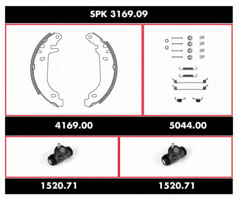 Woking SPK 3169.09 Колодки тормозные барабанные, комплект SPK316909: Купить в Украине - Отличная цена на EXIST.UA! SPK316909 Woking Колодки тормозные барабанные, комплект