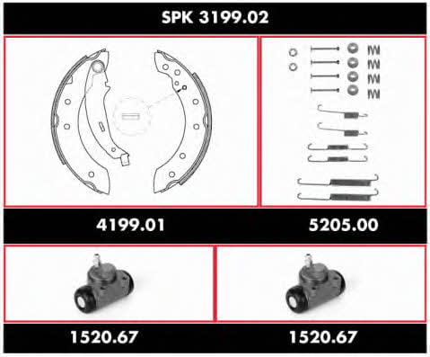 SPK319902 Woking Колодки тормозные барабанные, комплект