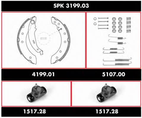 SPK319903 Woking Колодки тормозные барабанные, комплект